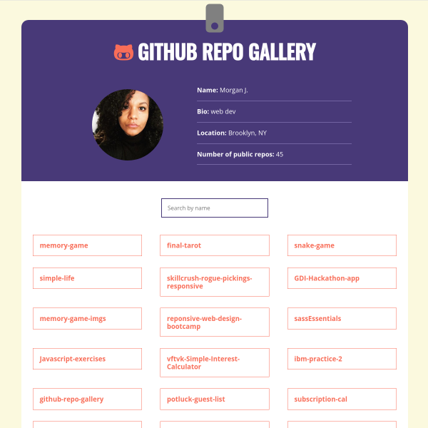 GitHub Repo Gallery screenshot