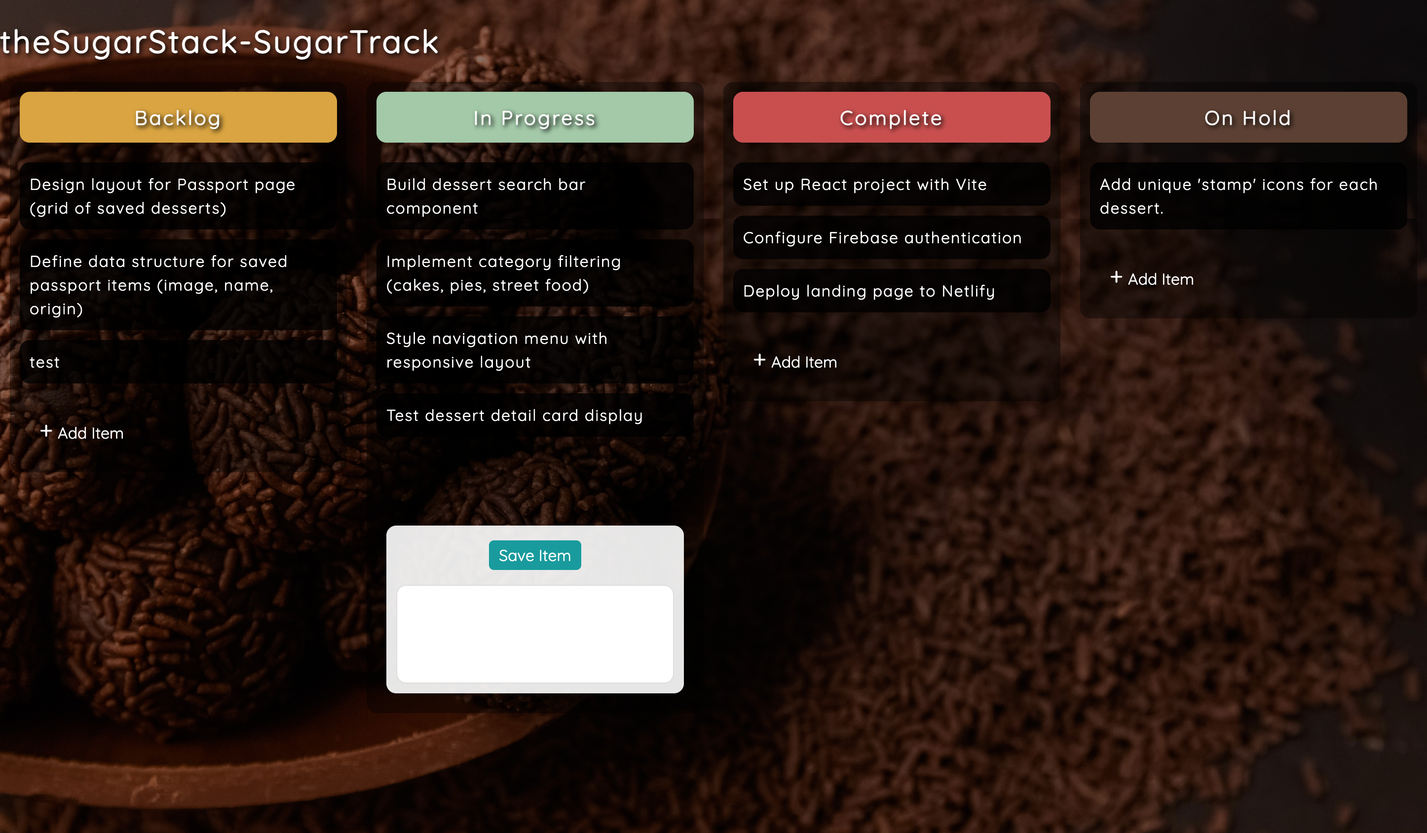 theSugarTrack app screenshot