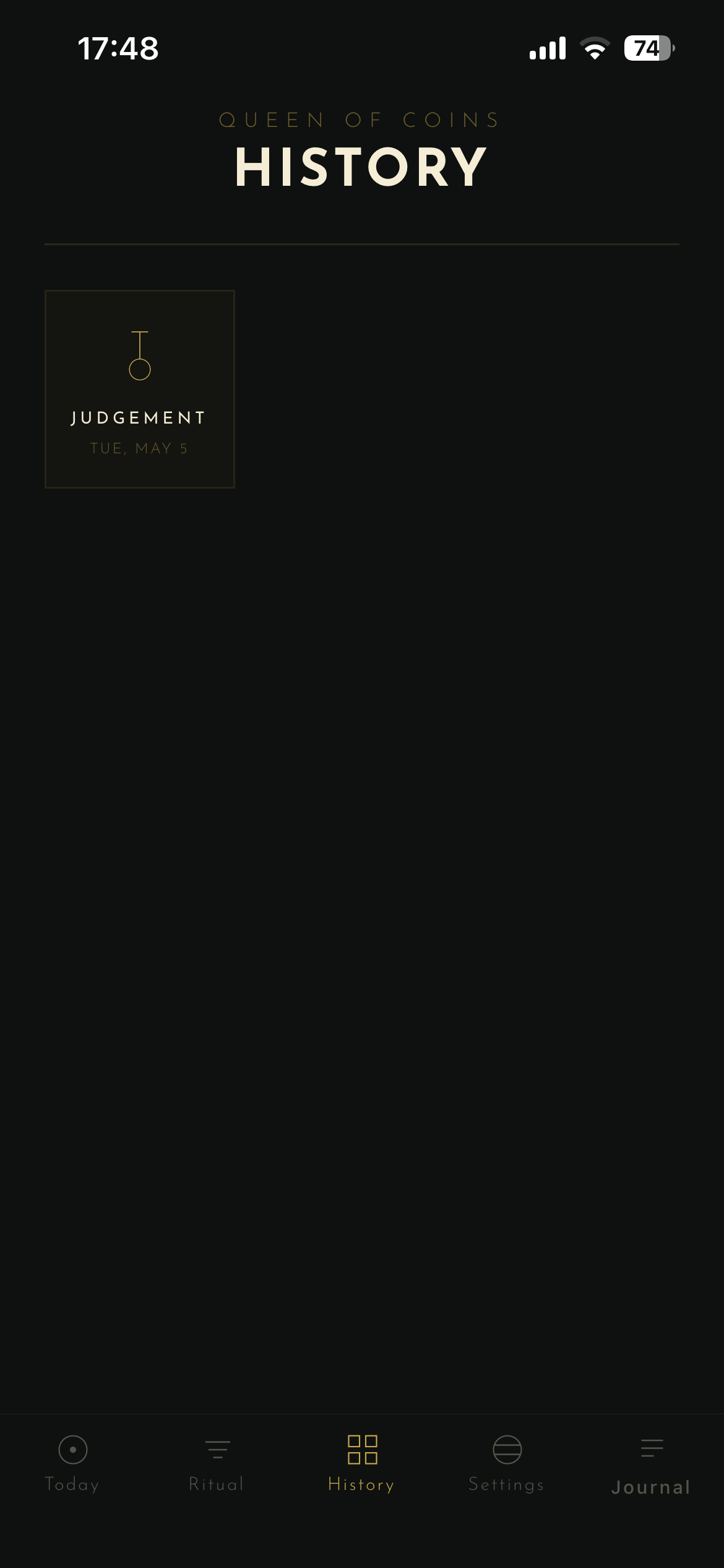 History screen